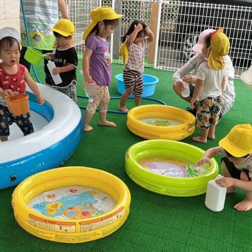 水あそびが始まりました‼✨